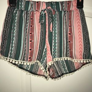 Multi colored Aztec print shorts